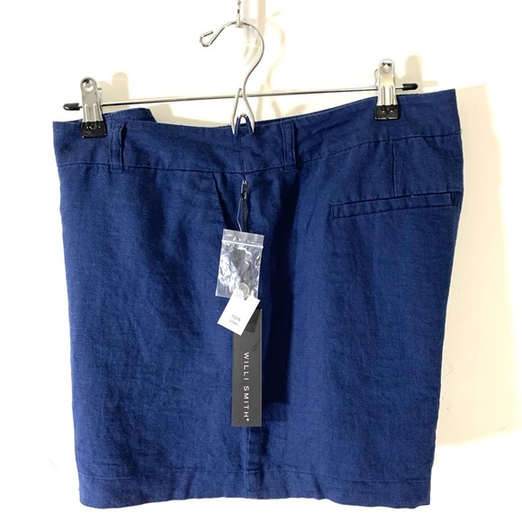 2/$35 Willi Smith Navy 100% linen 4” shorts - Picture 3 of 7